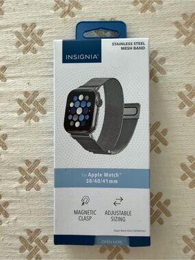 Insignia Stainless Steel Mesh Watch Band - Silver